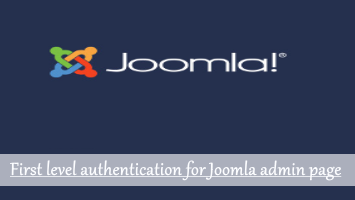 First level authentication for Joomla admin page