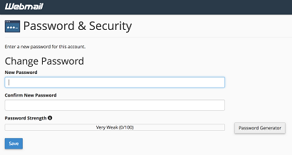 How to reset email account password from command line